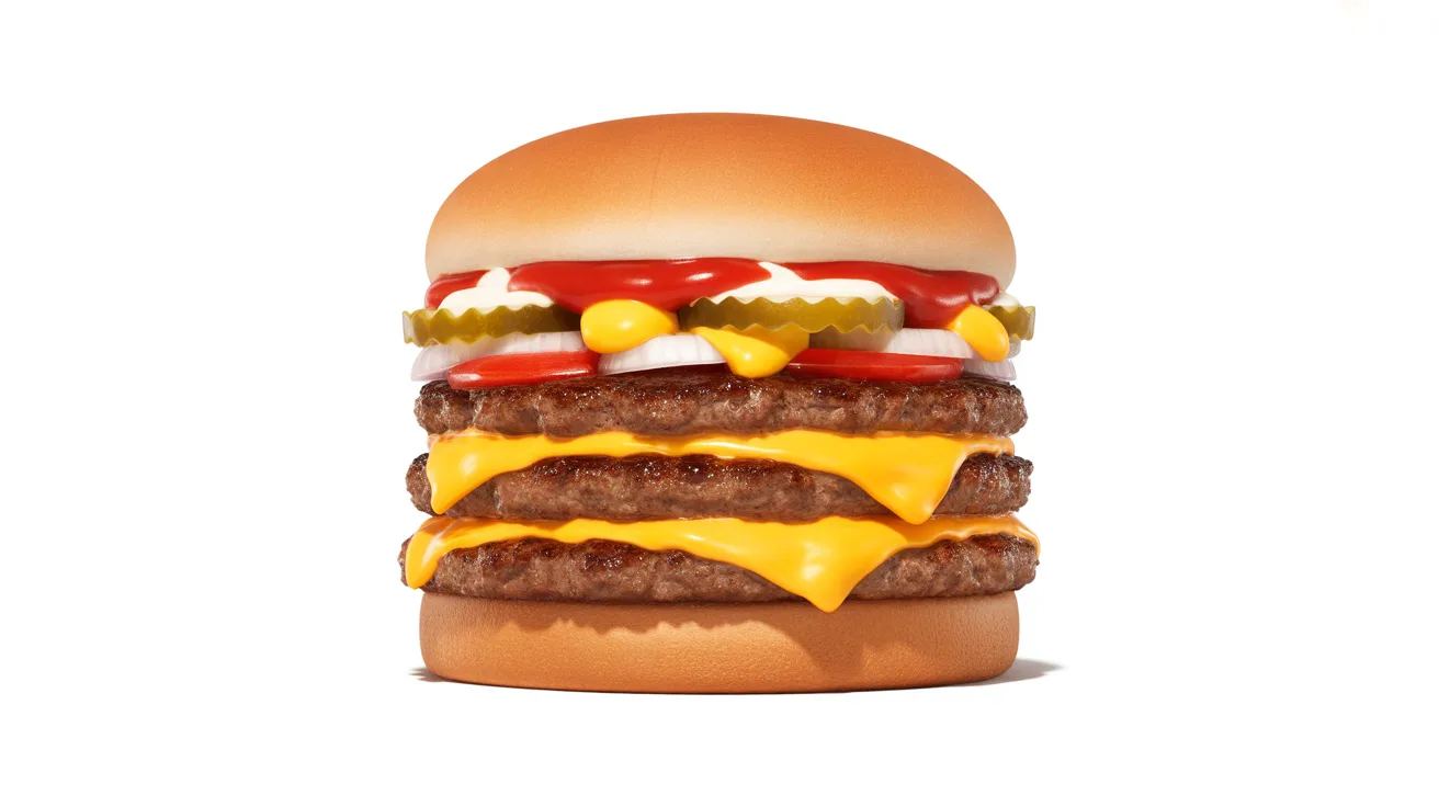 McDonald’s Quarter Pounder 3 Double Quarter Pounder: ~740 kcal