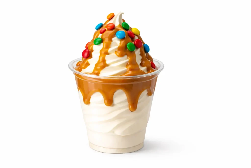 McDonald’s Sundae Menu 6 Caramel Sundae + Candy Coated Chocolate